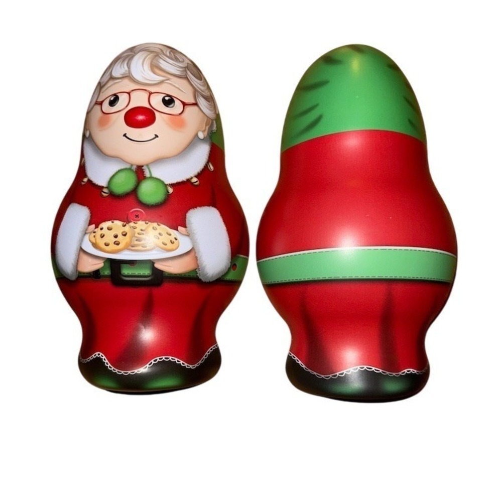 Kurt Adler Mrs. Claus Matryoshka Nesting Doll‎ Tin Container Christmas 9 in